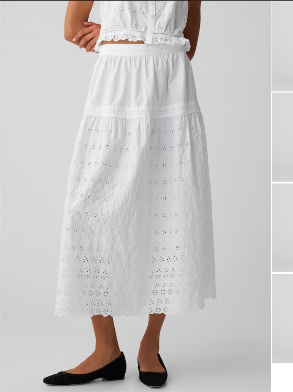 GAP X DOEN WHITE EYELET SKIRT